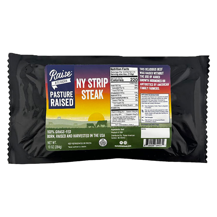 100% Grass Fed Angus NY Strips 10 oz