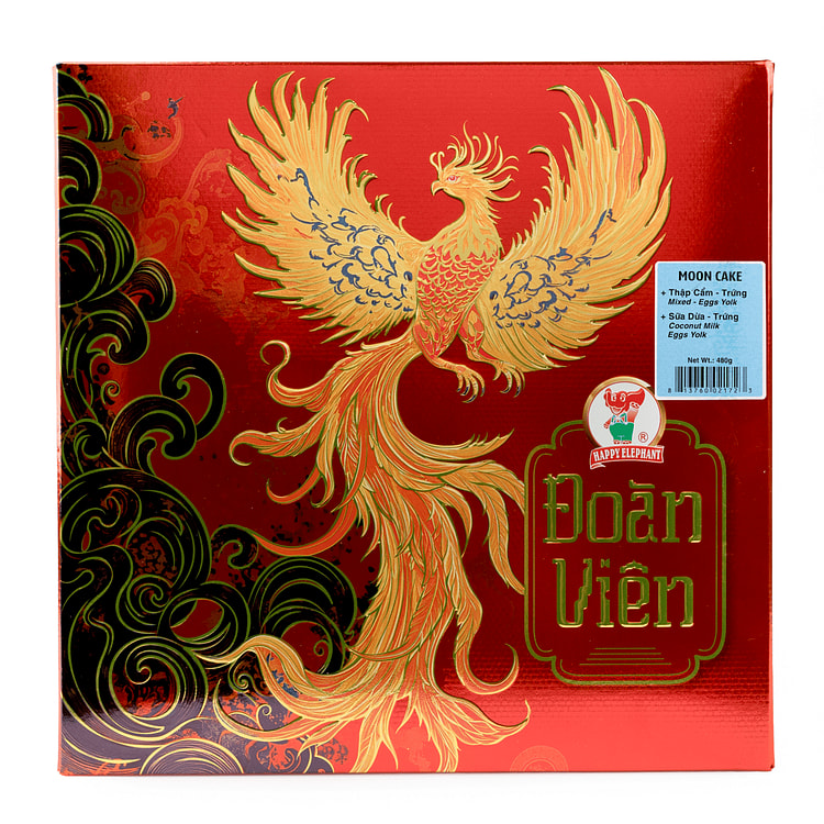 Happy Elephant Premium Moon Cake Coconut Milk (Yolk) 2pcs & Mixed (Yolk) 2p