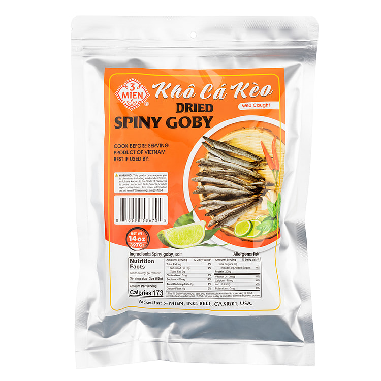 3 Mien Dried Spiny Goby 14 盎司