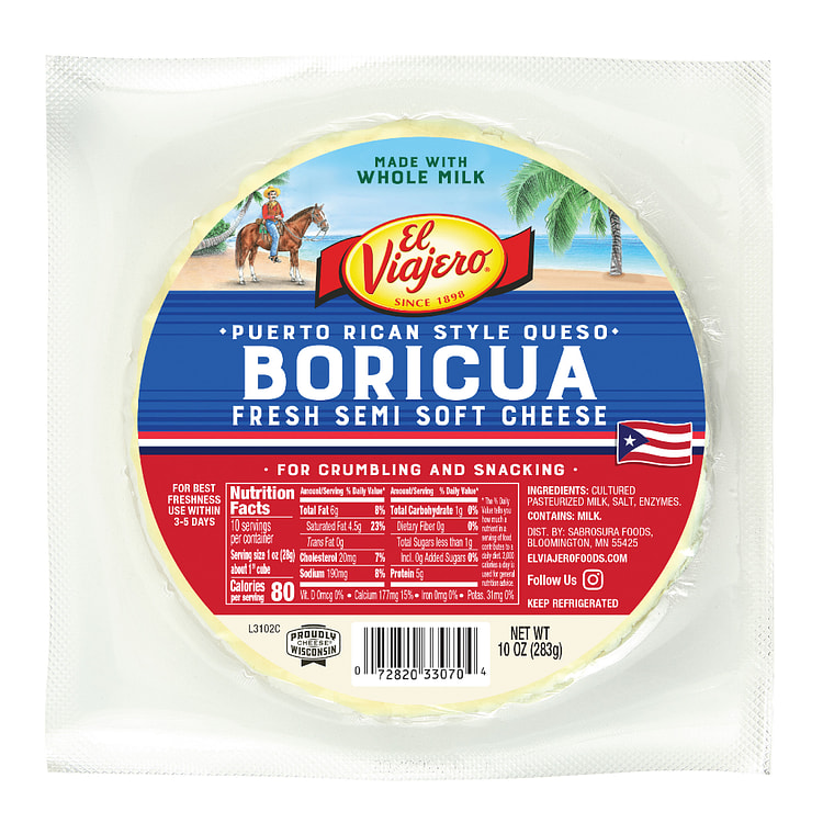 El Viajero Puerto Rican Style Semi-Soft Cheese 10 oz
