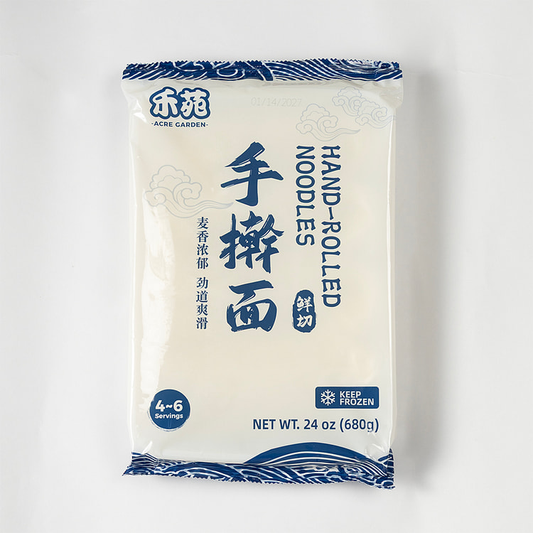 禾苑 麦香鲜切手擀面 4卷入 1.5 磅