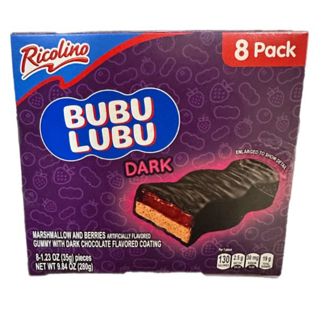 Ricolino Bubulubu Dark Chocolate 1.23 onza(s)*8 unidades