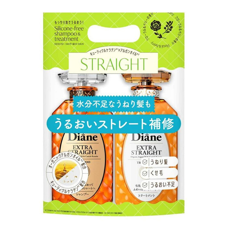 Diane Perfect Beauty Extra Straight Set Floral & Berry Fragrance 450ML x 2 