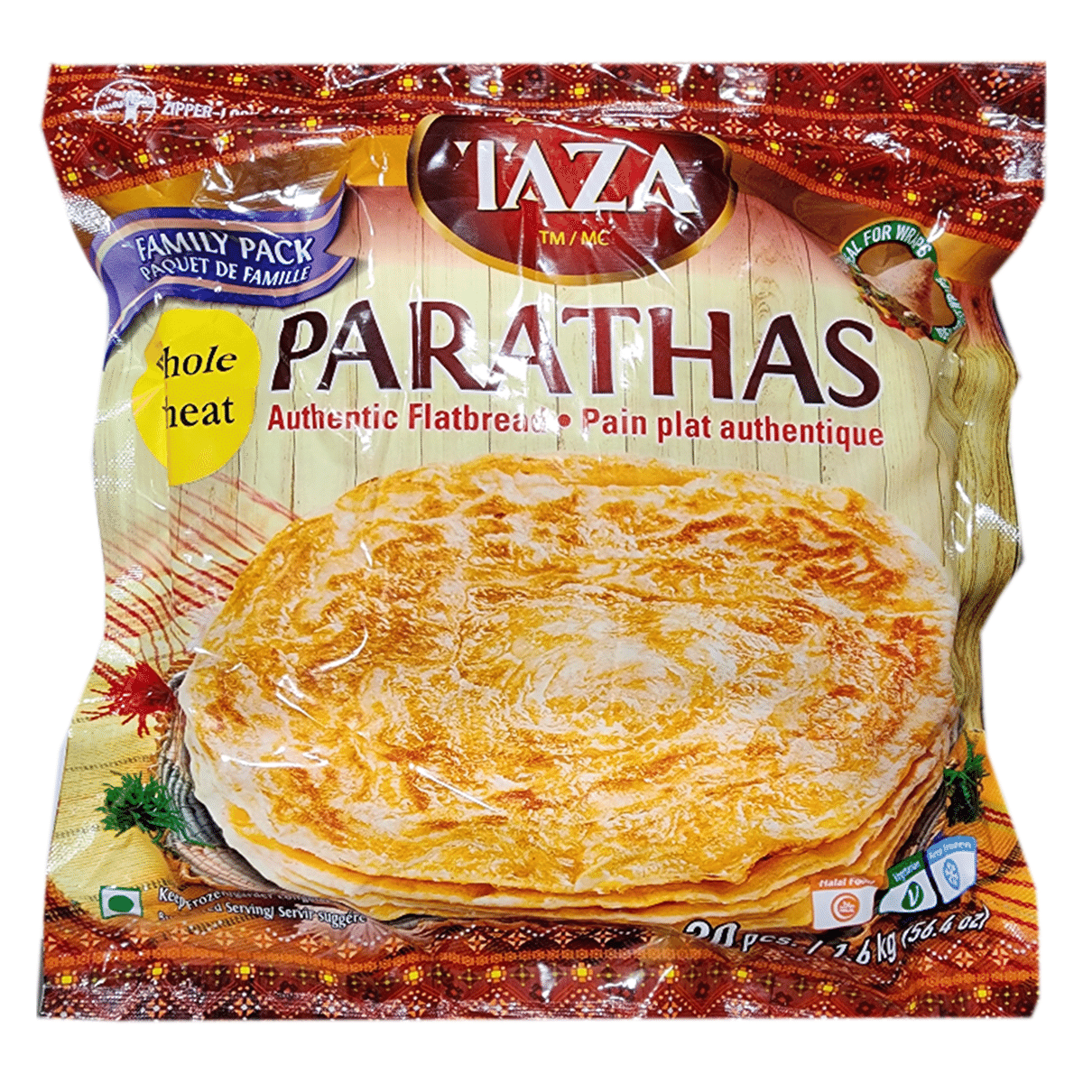 Taza Paratha de Trigo Integral 2.82 onza(s)*20 paquetes