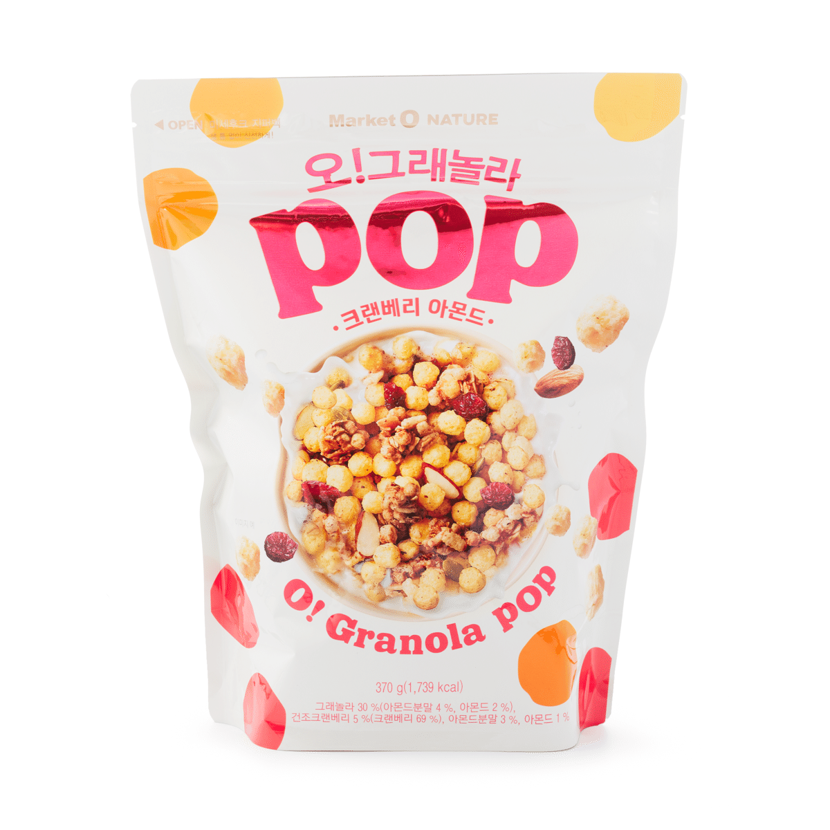 오! 그래놀라팝 크렌베리 아몬드 370 그램