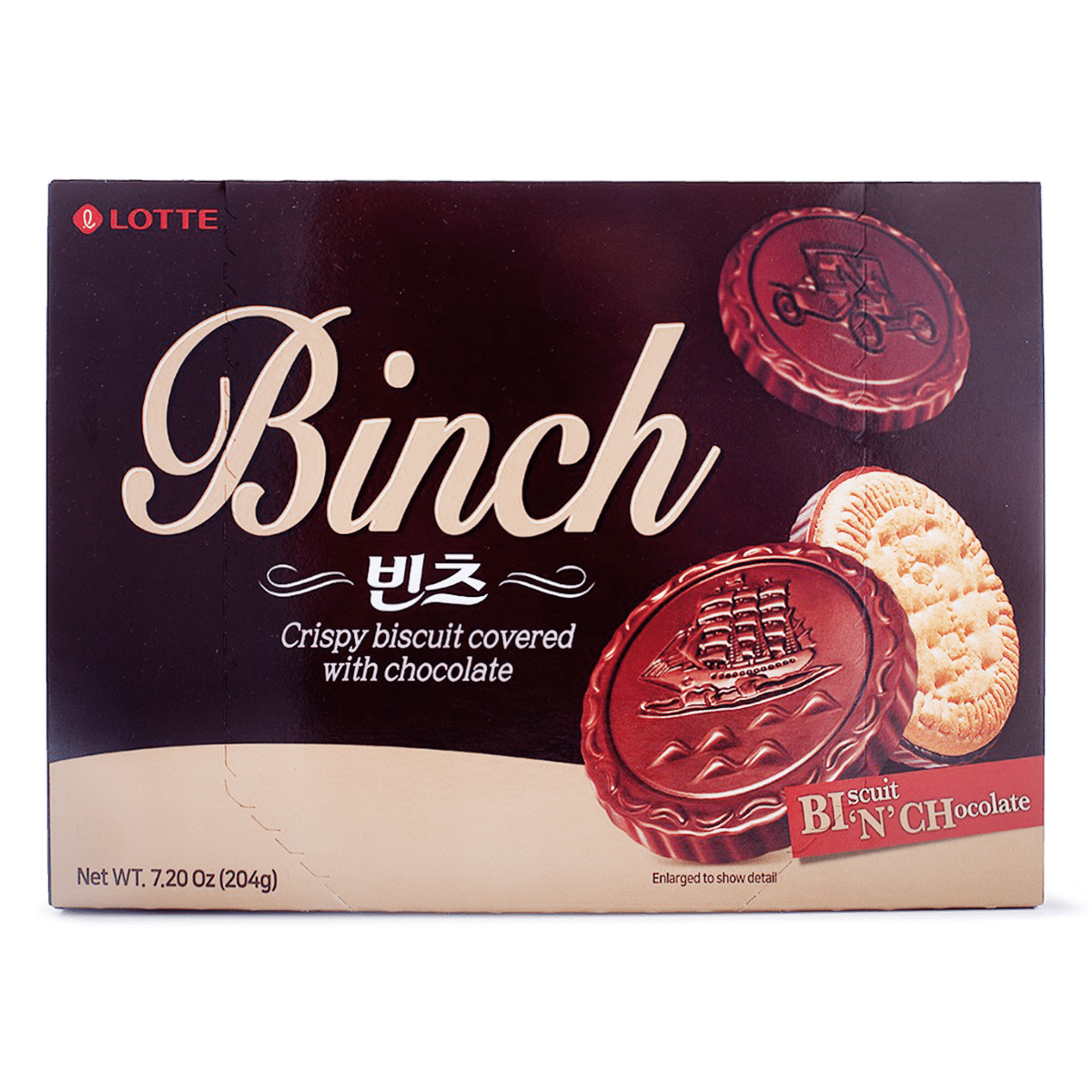 Bánh Quy Phủ Sô Cô La Binch Lotte 204 g