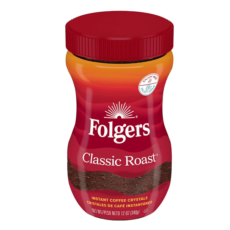 Folgers Classic Roast Café Solúvel em Cristais 12 oz