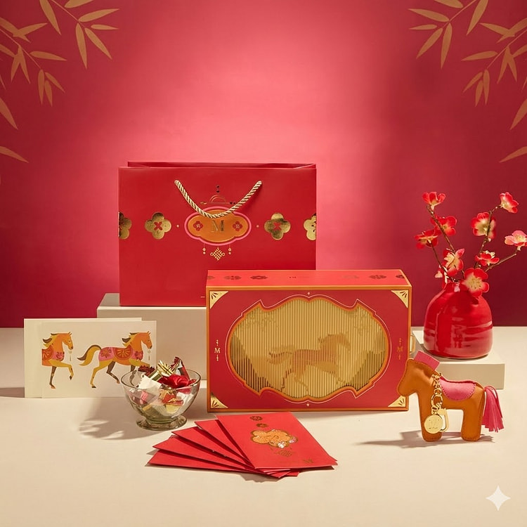 Lady M 2026 【骏马迎春】新年蛋卷礼盒  32pc （内含皮革骏马挂饰坠 和 5个精美印花红包） 500 克