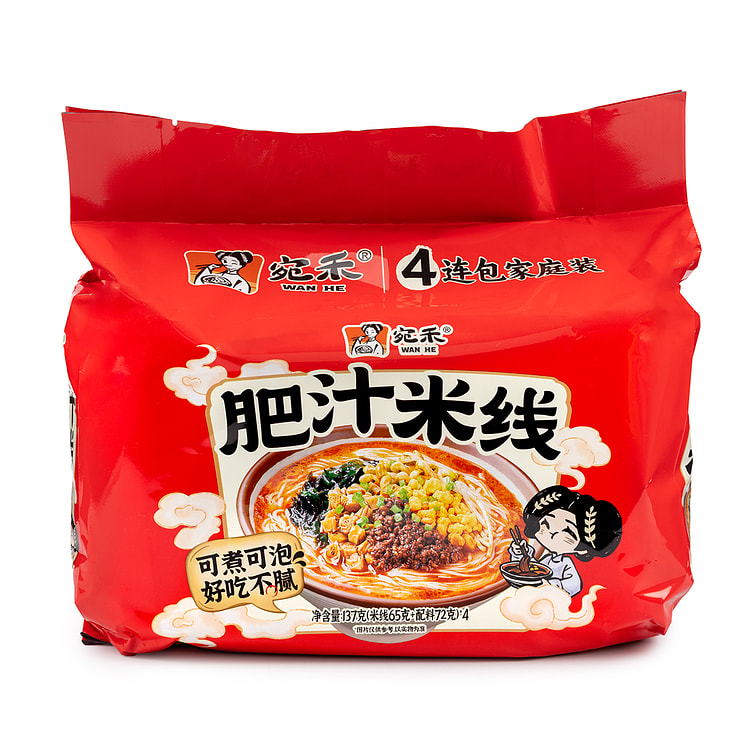 宛禾肥汁米线 4连包 548 克