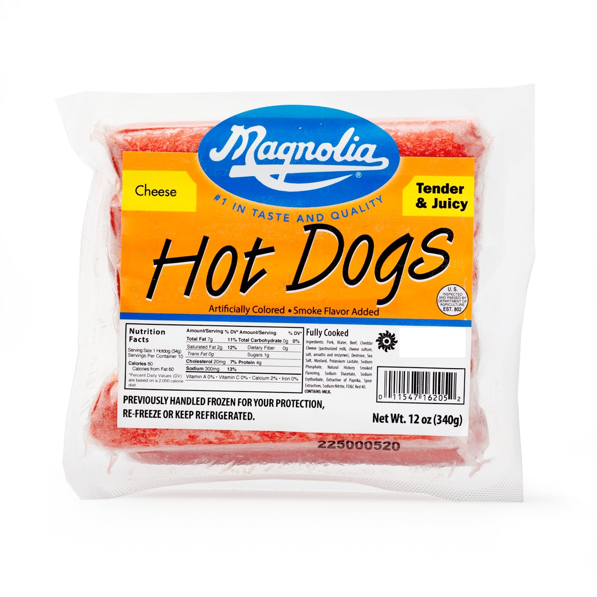 Magnolia Cheese Hot Dog, Frozen 12 oz