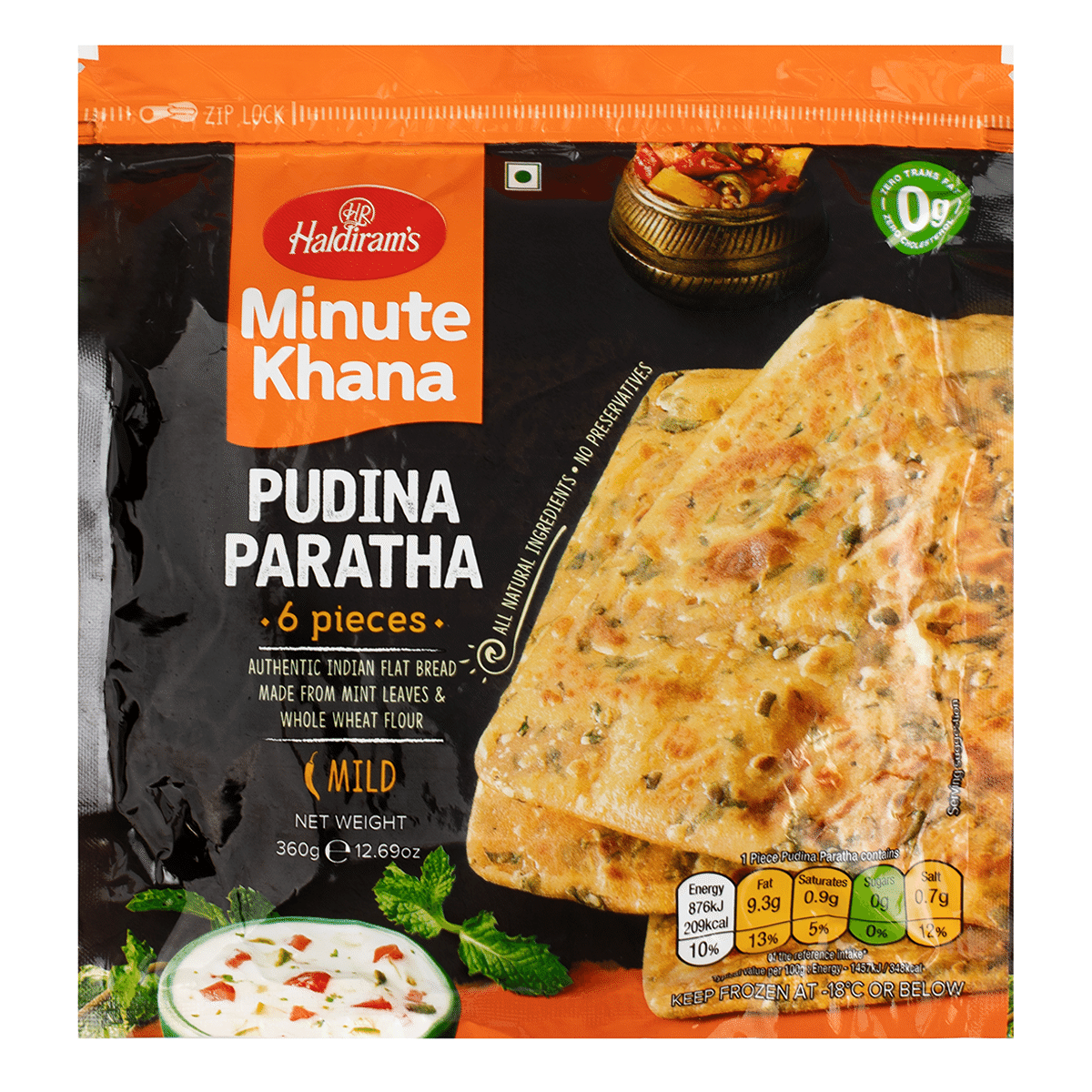 Haldiram's 印度全麦薄荷烙饼 冷冻 360 克