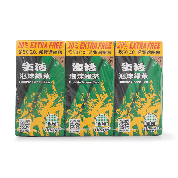 Nulife Bubble Green Tea 6 Packs 300 ml*6 pack