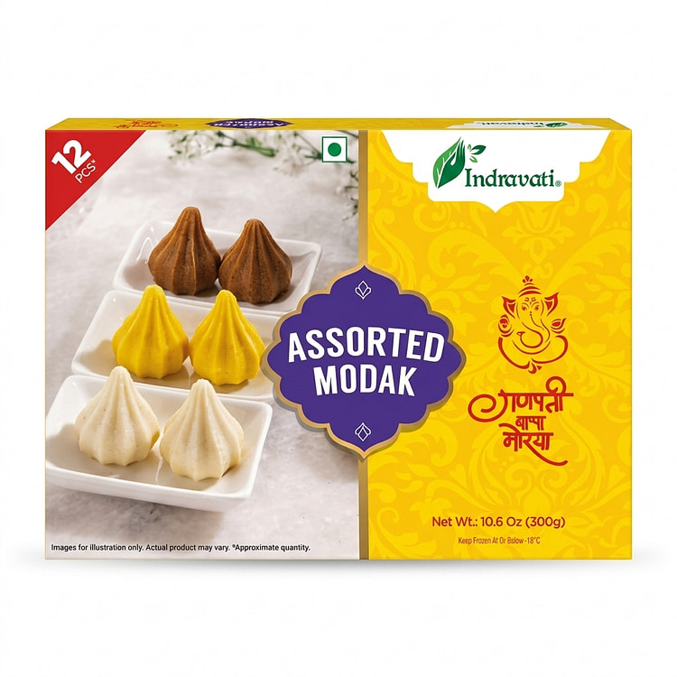Indravati Assorted Modak 12 pcs 300 gms, Frozen 300 g