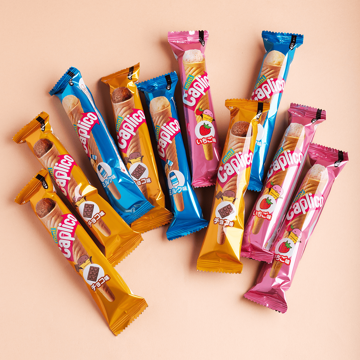 カプリコ ミニ ミルク・いちご・チョコ 3種10本入り 82.5 グラム - Weee!