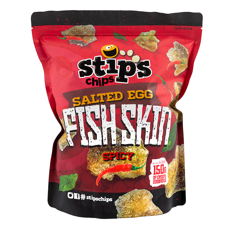 Stips Chips Salted Egg Fish Skin Spicy 150 g