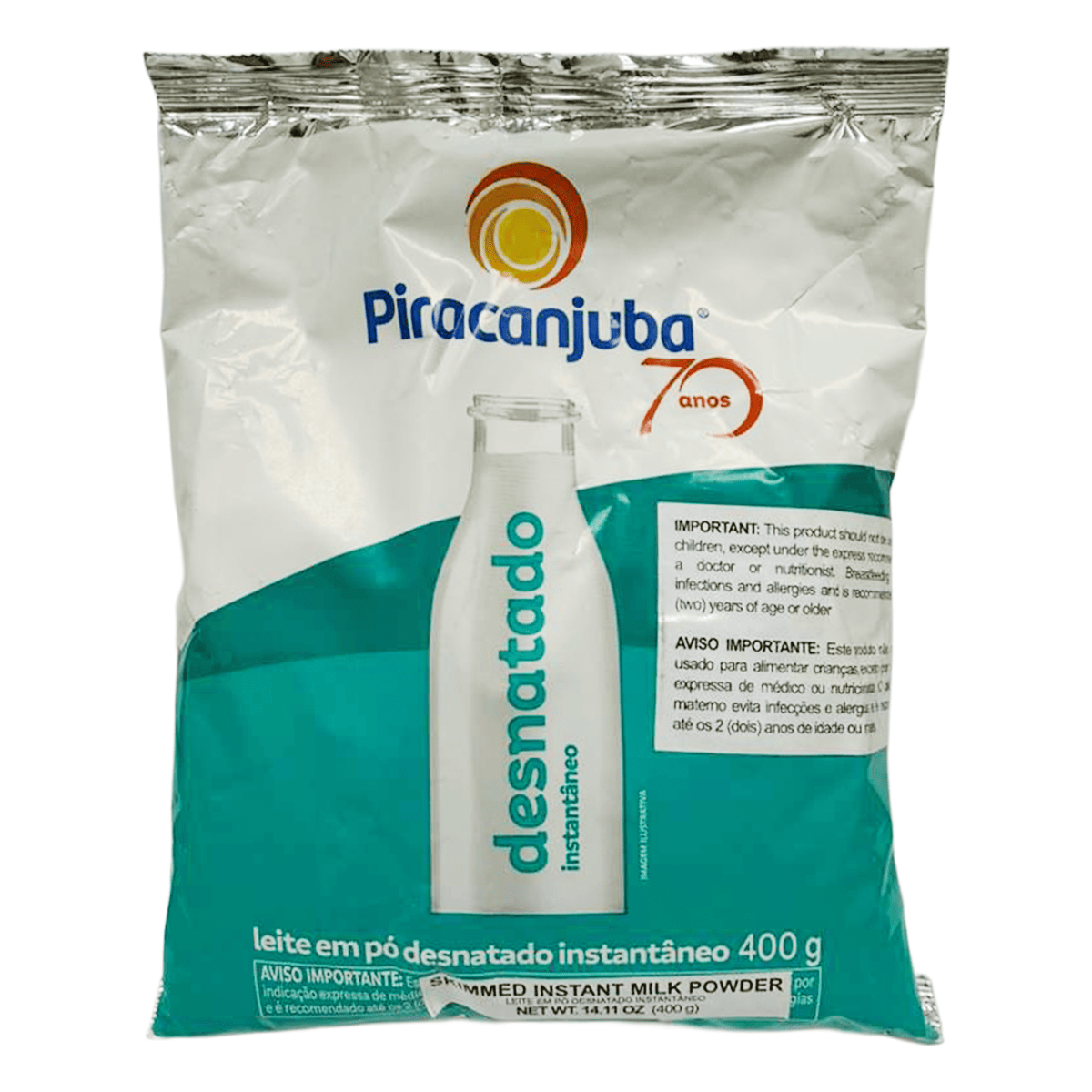 Leite em Pó Desnatado Instantâneo Piracanjuba 400 g