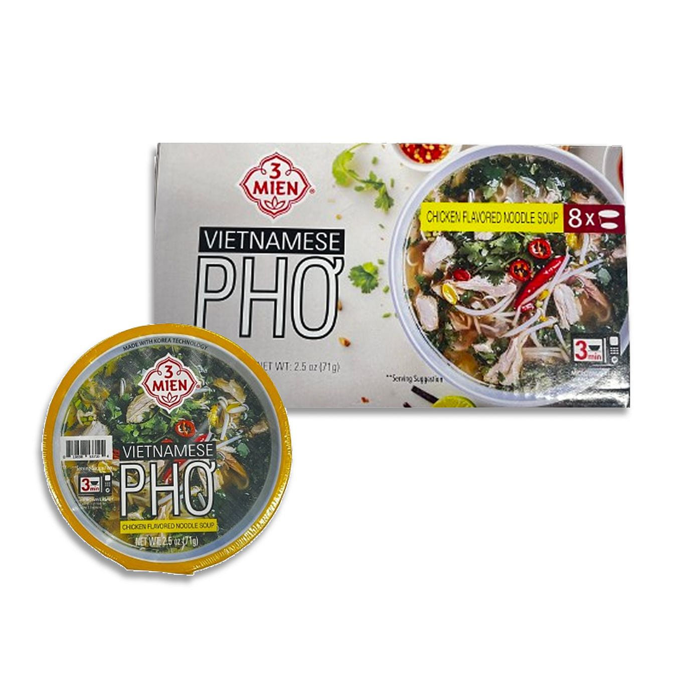 Phở Gà Ăn Liền 3 Miền 2.5 oz*8 hộp