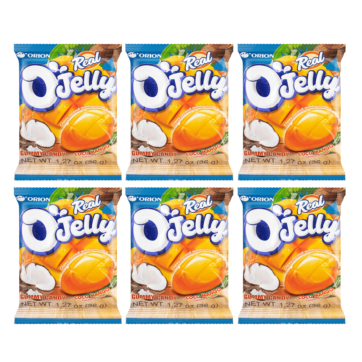 ORION O'JELLY GUMMY CANDY REAL COCO MANGO multipack 36 グラム*6