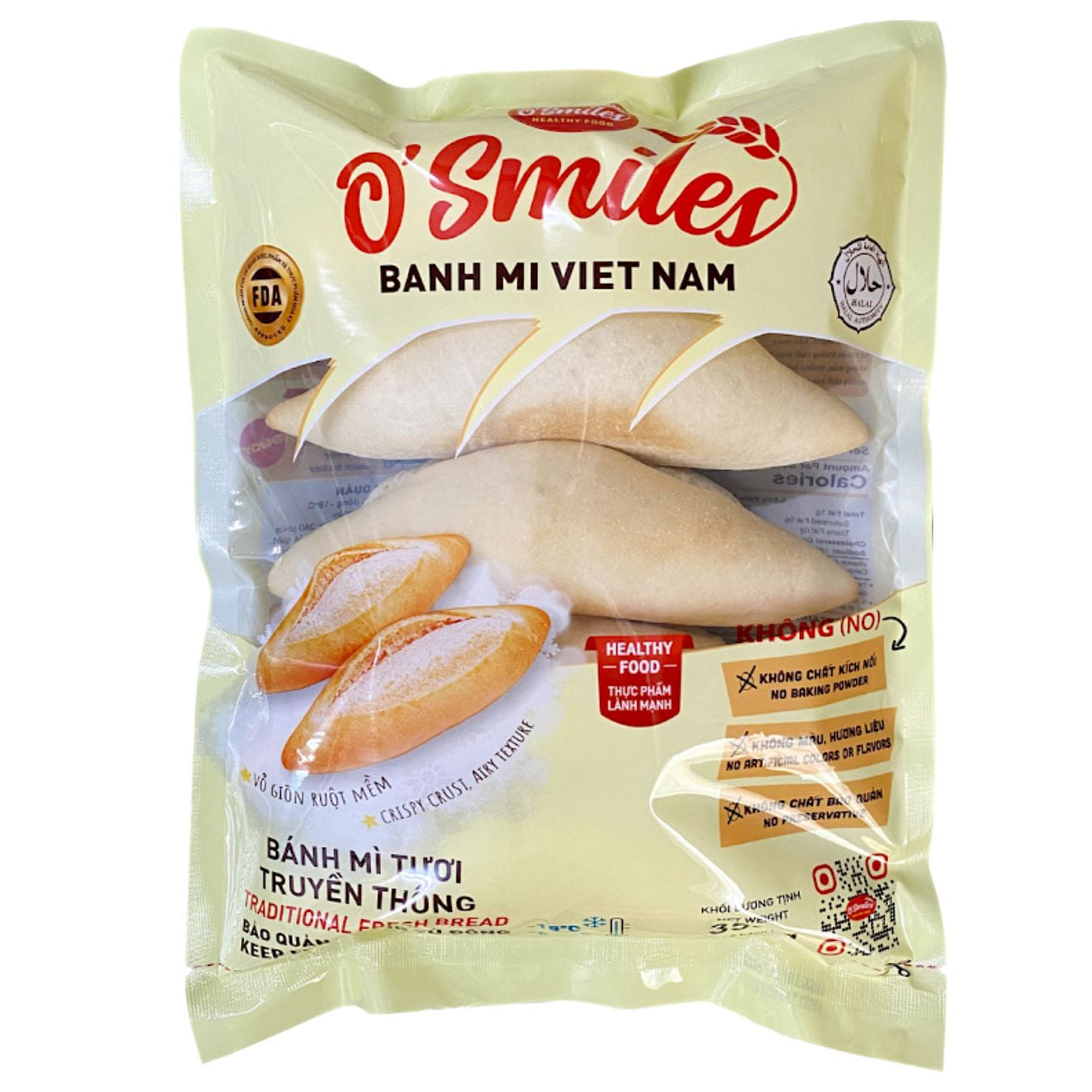O’Smiles Traditional Fresh Bread, Frozen 12.3 온스