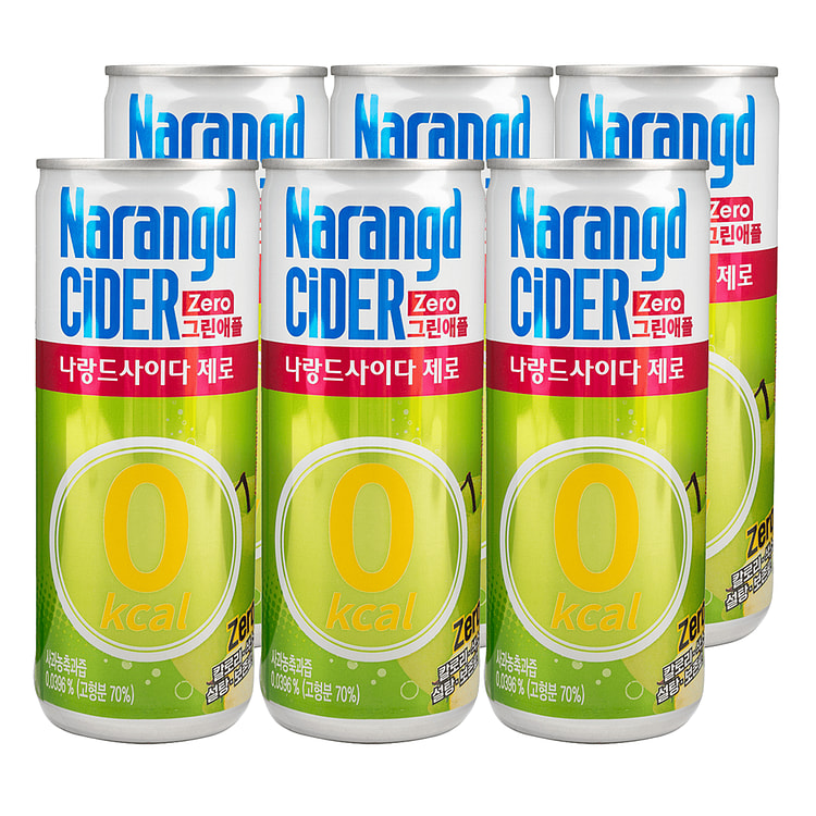 Dong-A Narangd Cider Zero Calorie – Green Apple 245 ml*6 cans