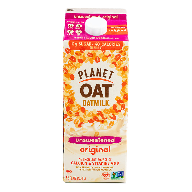 Planet Oat Unsweetened Oat Milk, Original Flavor 52 fl.oz