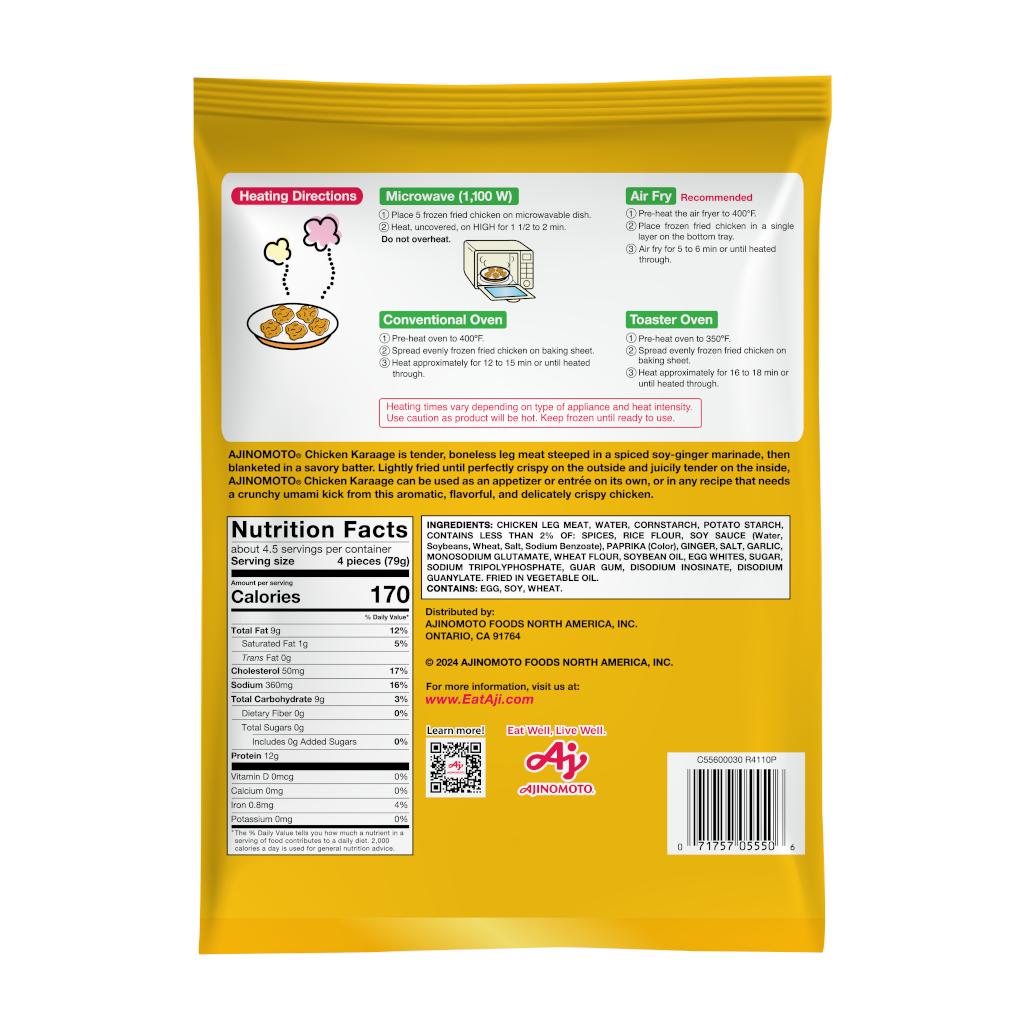 味の素 鶏もものから揚げ 冷凍 350 グラム - Weee!