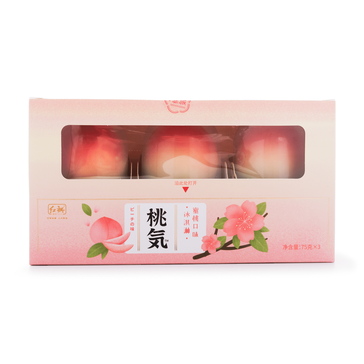 Sorvete de Pêssego Tao Qi (TaoQi TQ) 3pcs 225 g 225 g