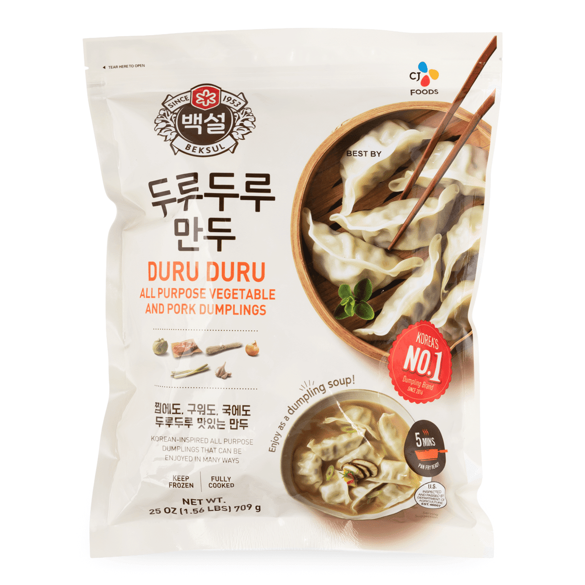白雪 Duru Duru 蔬菜猪肉饺子 冷冻 1.56 磅