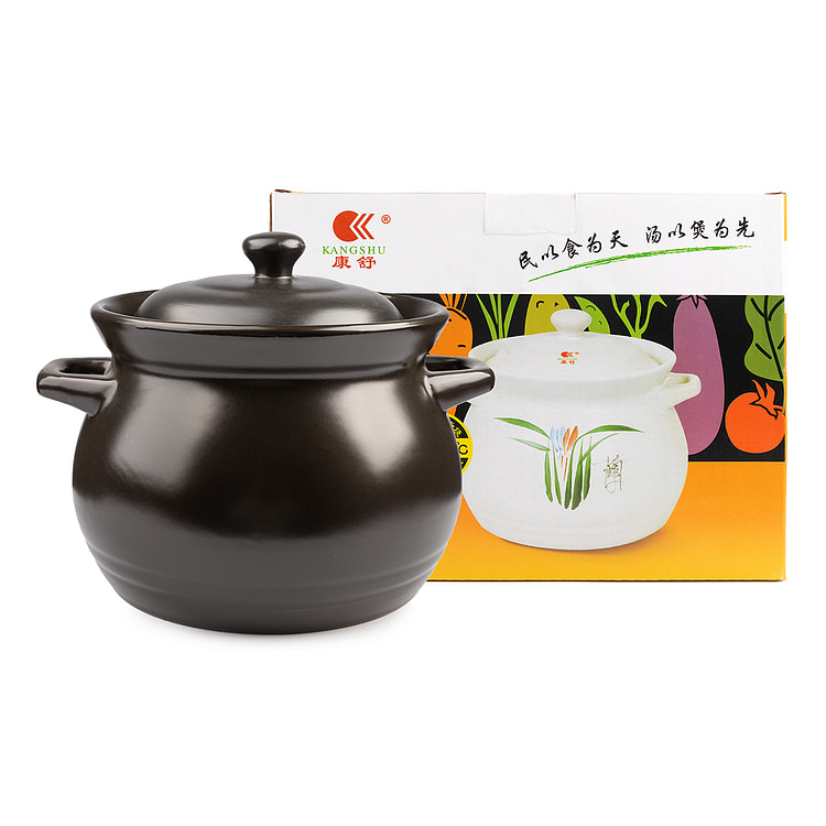 康舒 陶瓷砂锅煲汤锅 5300ml 黑色 1 个
