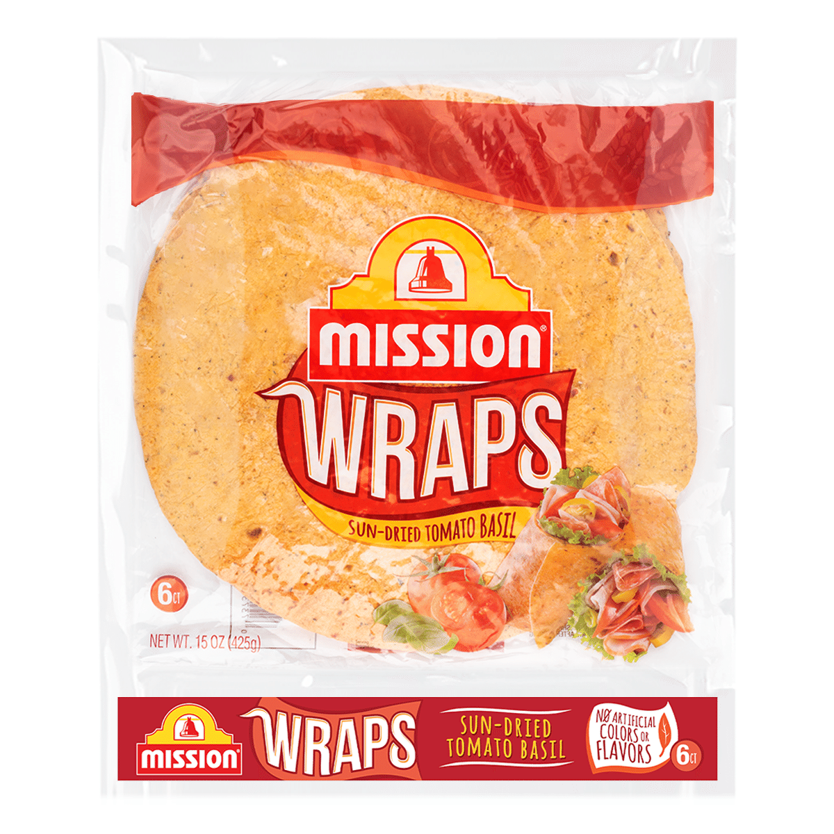 Mission Sun Dried Tomato Basil Wraps 2.5 oz*6 counts
