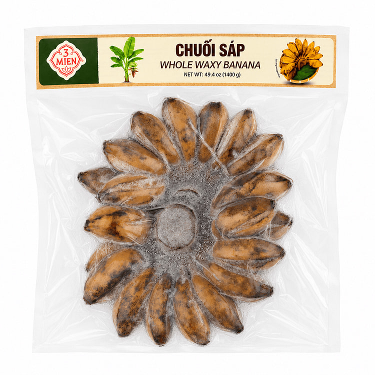 3 Mien Whole Waxy Banana, Frozen 3-3.1 lb