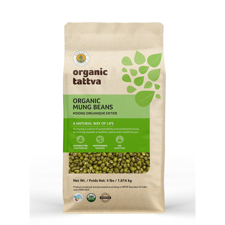 Organic Tattva Moong Dal Whole 4 lb