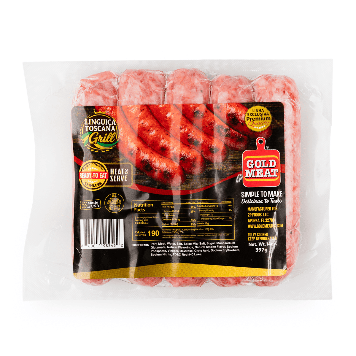 Gold Meat Salchicha Toscana Precocida 397 gramo(s)