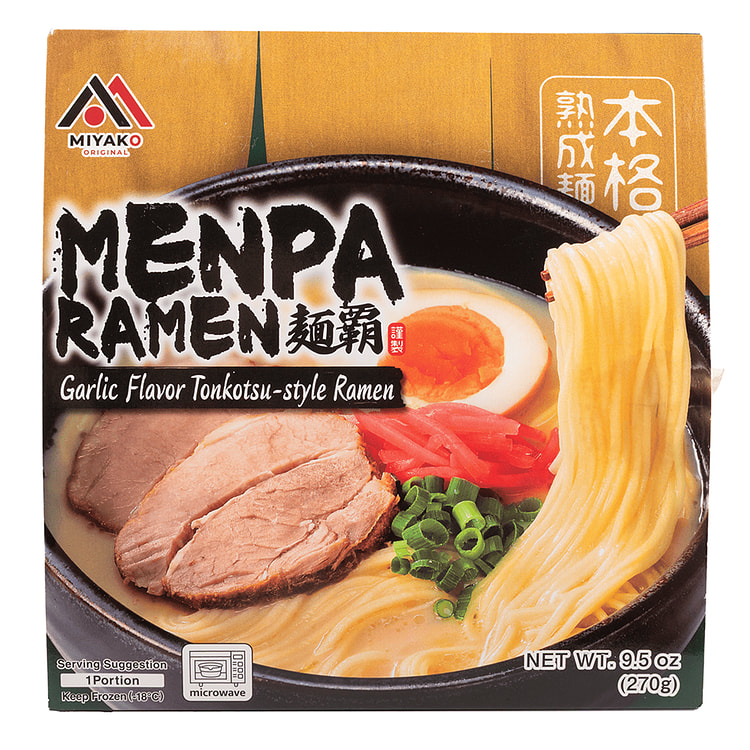 Miyako Menpa Garlic Flavor Tonkotsu Ramen Frozen 9.5 oz