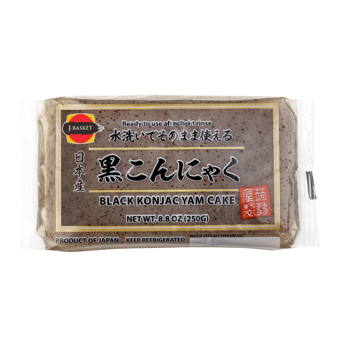 J-Basket Konnyaku (Yam Cake) Black 250 g