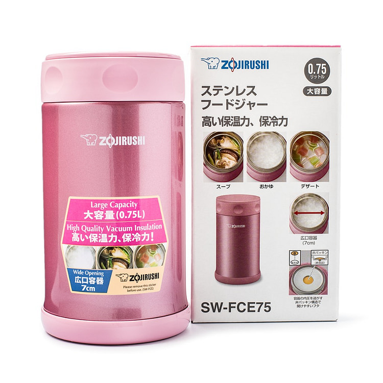 Zojirushi Stainless Steel Food Jar 25oz, Pink 1 count