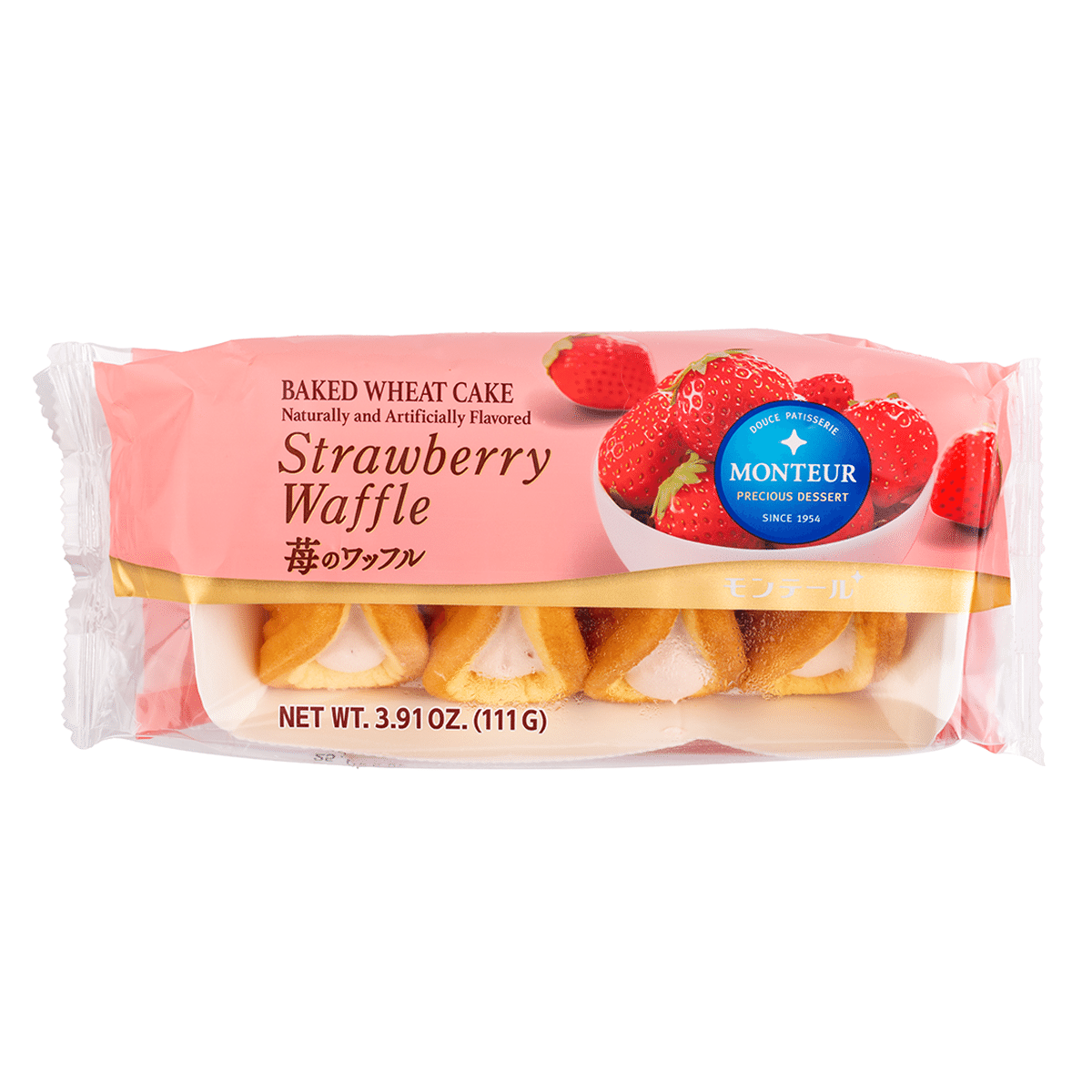 Monteur Hokkaido Soft Waffle Strawberry 4P 4.02 oz