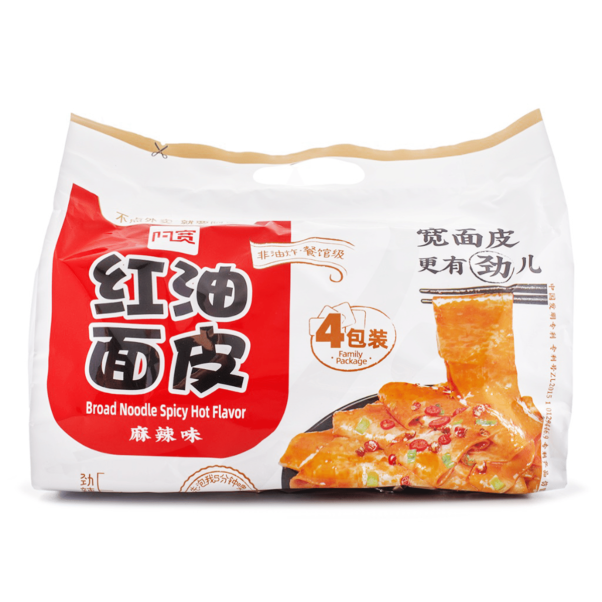阿宽 红油面皮(麻辣味) 四连包 440 克*12 包
