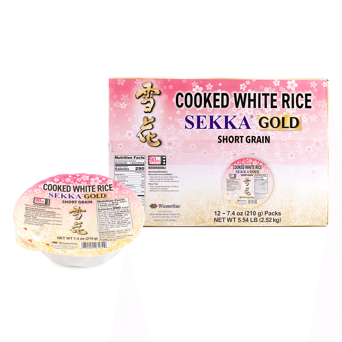ข้าวขาวเมล็ดสั้นพร้อมรับประทาน Sekka Gold สำหรับไมโครเวฟ 12 ซอง 5.54 ปอนด์