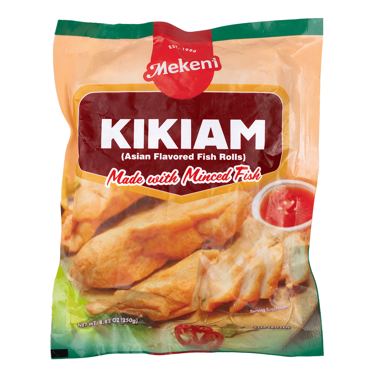 Mekeni Kikiam Asian Flavored Fish Rolls Frozen 250 g