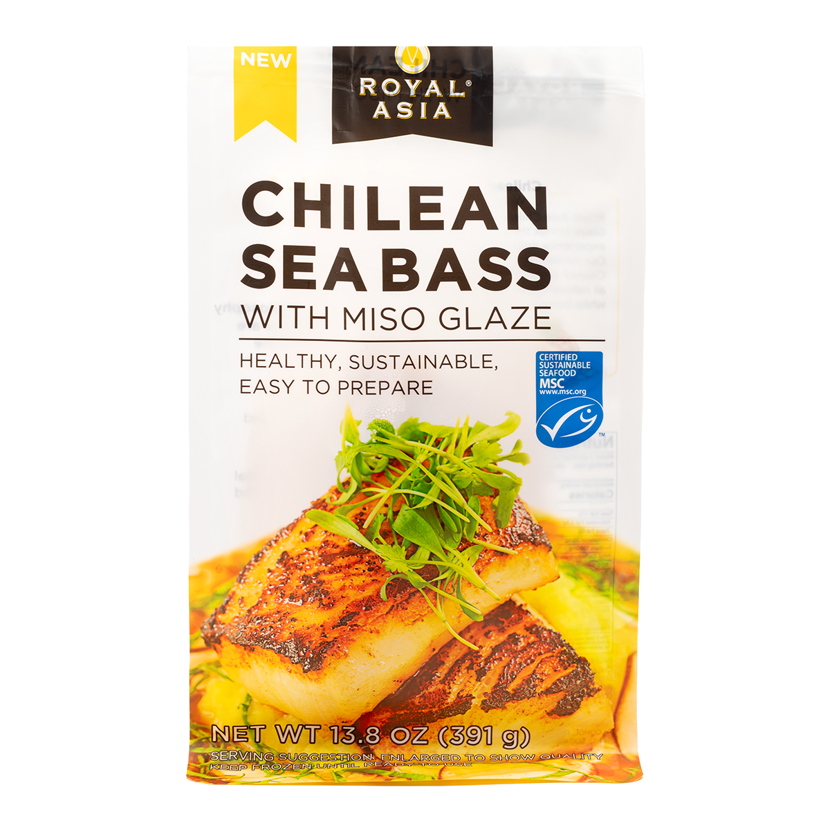 Get Royal Asia Chilean Sea Bass with Miso Glaze, 2 Portions 13.8 oz