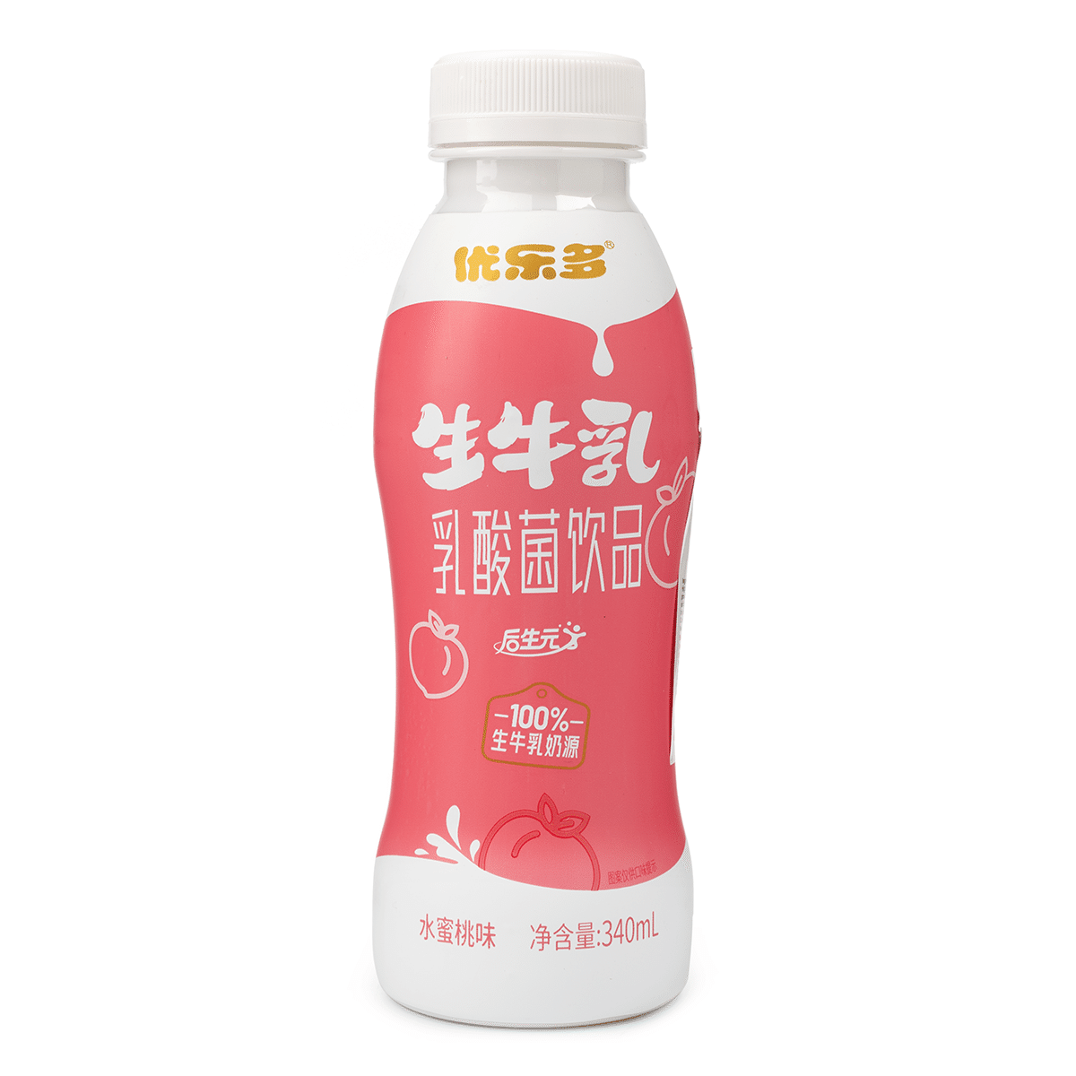 Youleduo Raw Milk Lactobacillus Drink (Peach Flavor) 340 ml