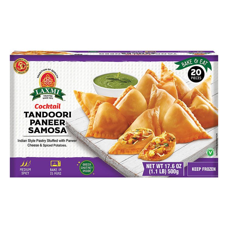 Laxmi Cocktail Tandoori Paneer Samosa with Green Chutney 500 克