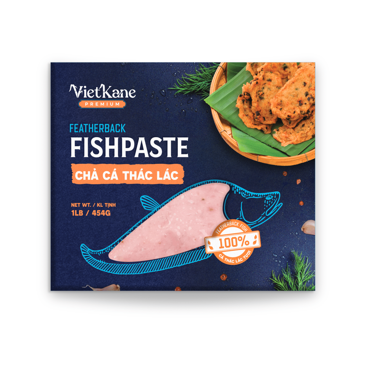 Vietkane Featherback Fish Paste, Frozen 1 lb