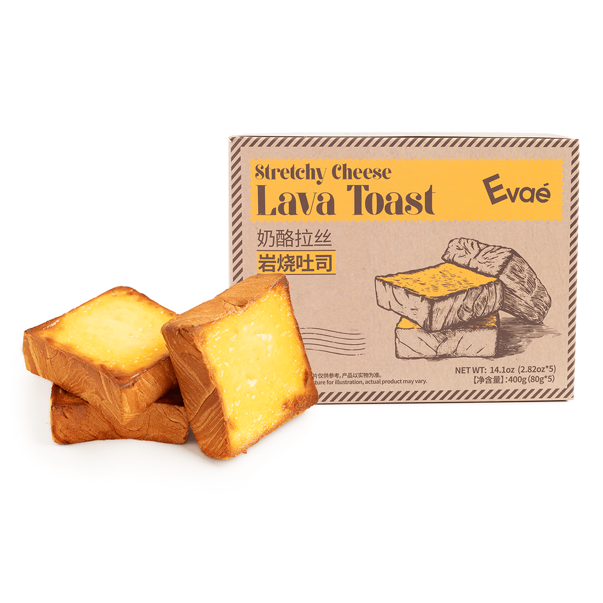 Evae Stretchy Cheese Lava Toast (5PC) 400 グラム