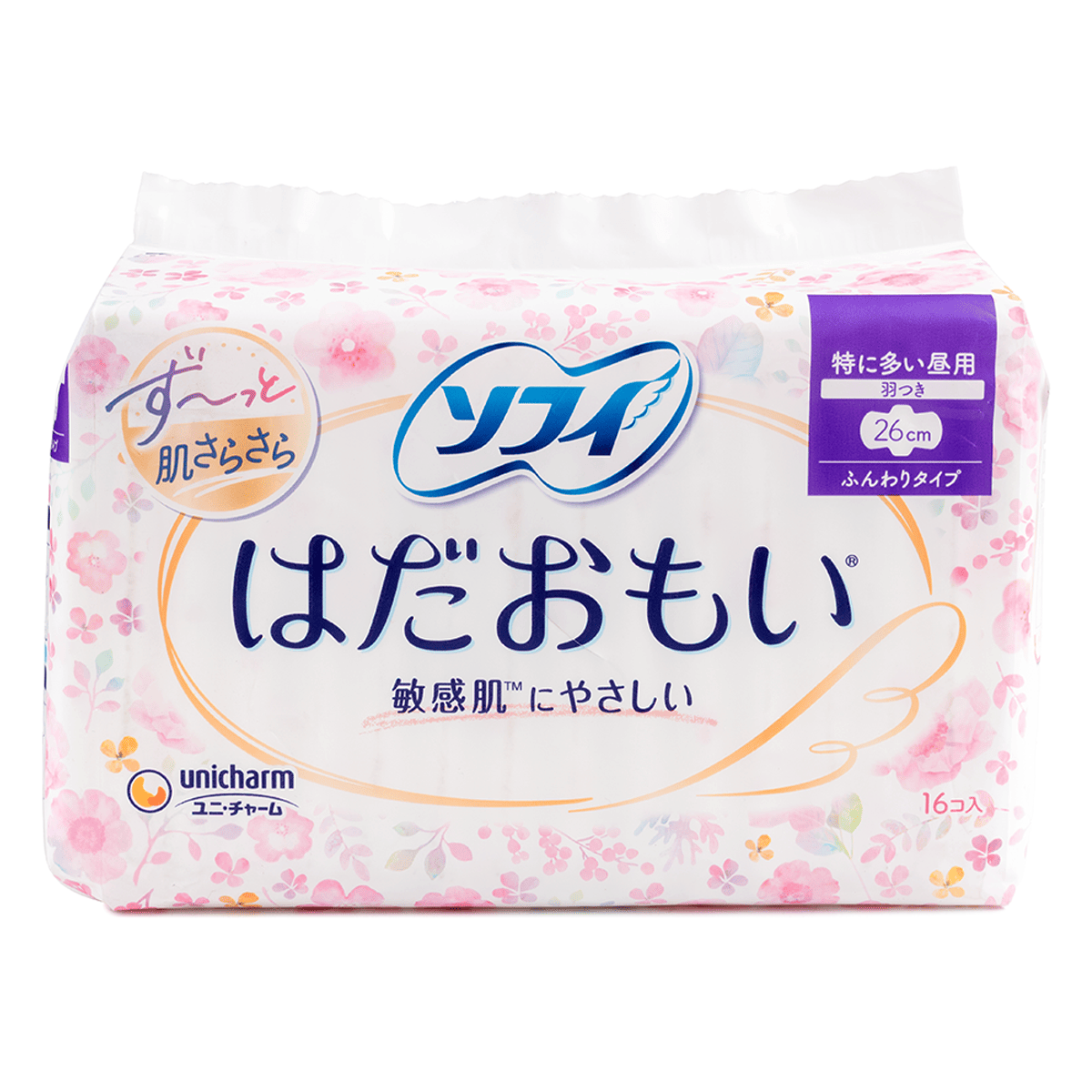 Unicharm Sofy Sensitive Skin 26cm Winged Sanitary Pads 16pcs 1 each