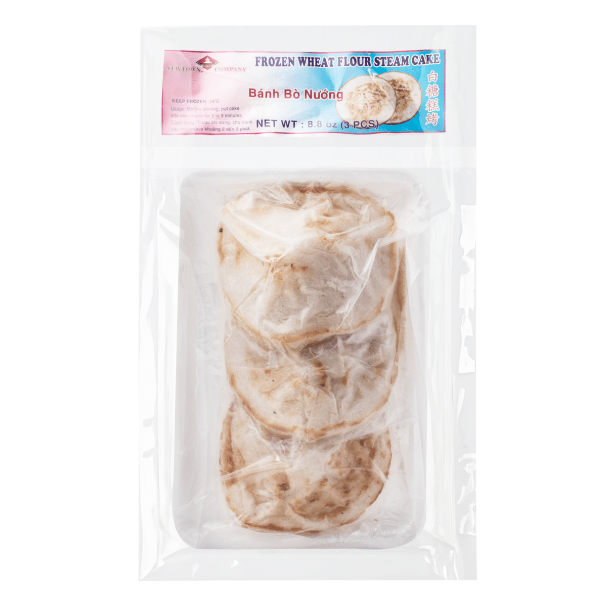 Newtown Steamed Layer Cake (Banh Bo Nuong) 3pcs Frozen 8.8 oz
