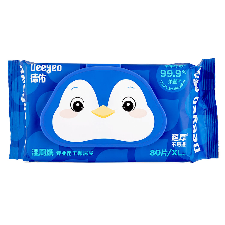 德佑 湿厕纸 加大加厚 EDI纯水 温和无刺激可冲马桶 80片装 1 份
