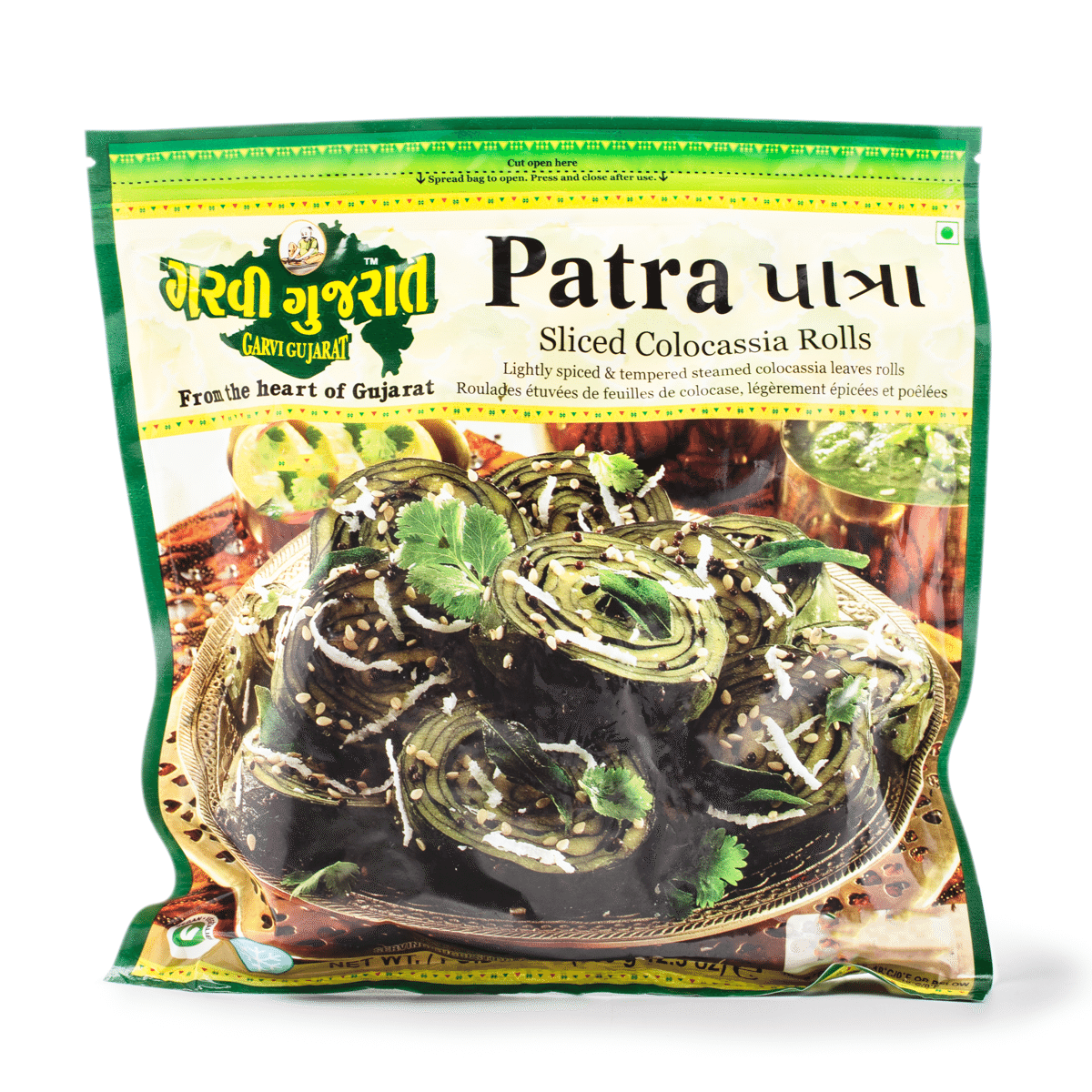 Garvi Gujarat Patra (Sliced Colocasia Rolls), Frozen 12.3 oz