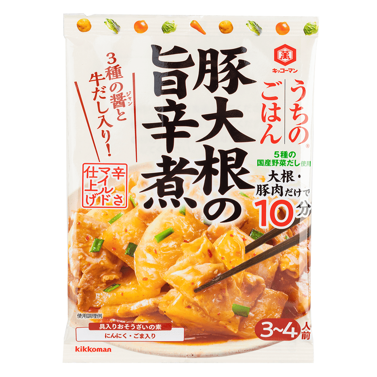 Kikkoman Uchino Seasoning Pork and Radish Simmered in Savory Spicy Sauce 72 g